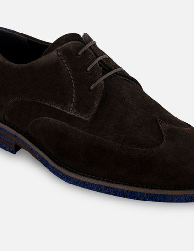 Blucher en piel ante color marrón para hombre