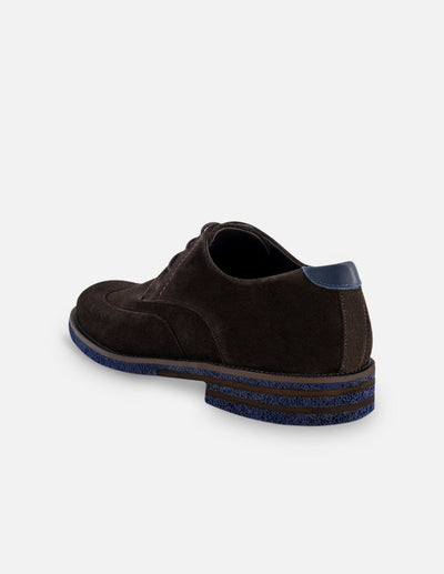 Blucher en piel ante color marrón para hombre