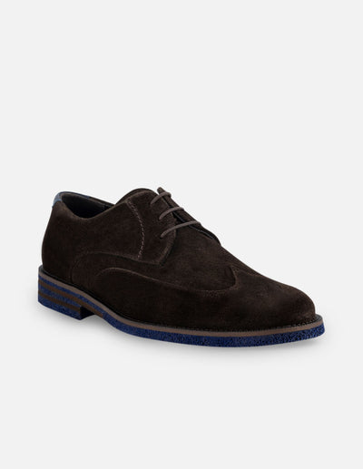 Blucher en piel ante color marrón para hombre