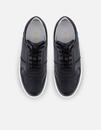 Tenis color negro en piel para hombre