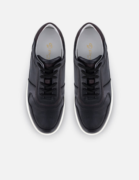 Tenis color negro en piel para hombre