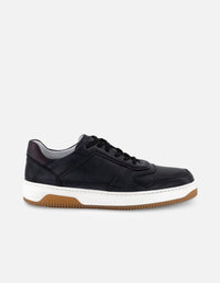 Tenis color negro en piel para hombre