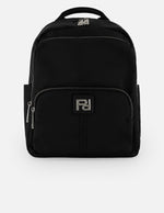 Mochila negra nylon para mujer con 3 compartimentos