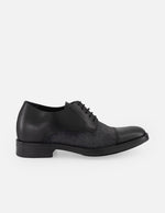 Zapato Blucher negro para hombre con +7 cm de altura