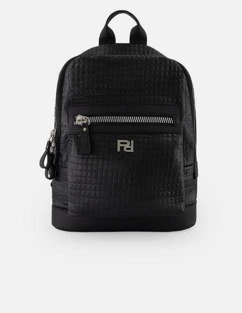 Mochila negra nylon para hombre con acabado acolchado