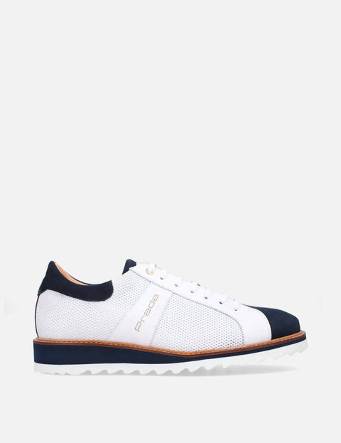 Tenis en piel y ante color marino