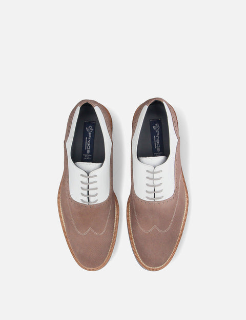 Oxford en piel  y ante color beige