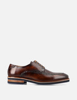 Blucher con bordón en piel grabada color cuero