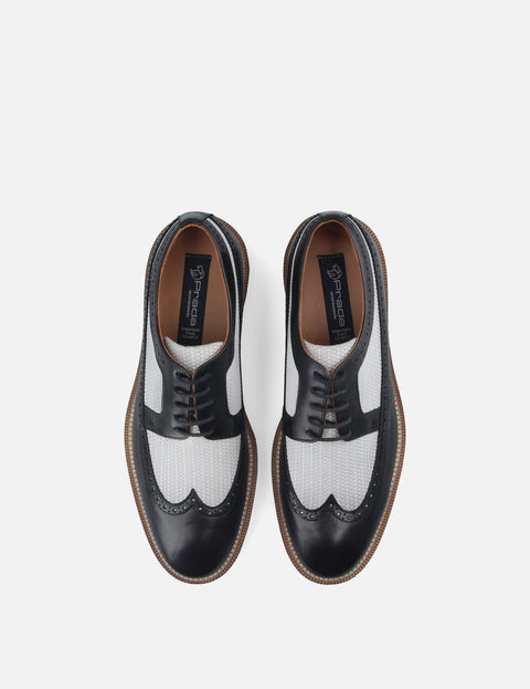 Blucher en piel grabada bicolor