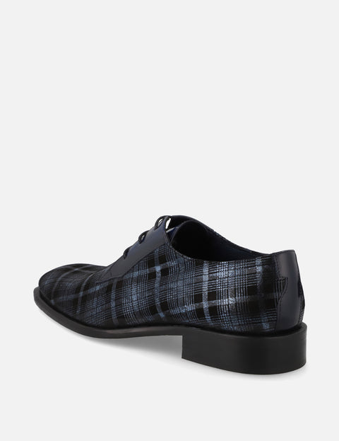 Blucher en ante estampado y florantic color marino