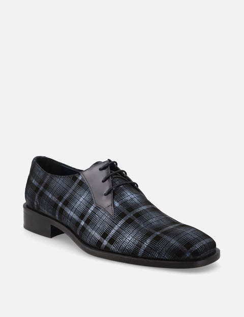 Blucher en ante estampado y florantic color marino