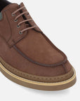 Zapato blúcher marrón suela de goma para hombre