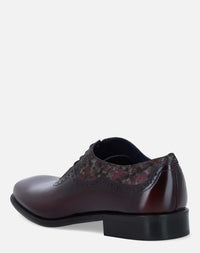Zapato oxford vino animal print para hombre