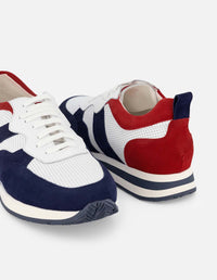 Tenis en piel ante color azul para hombre