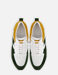 Tenis en piel ante color verde para hombre