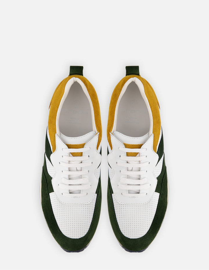 Tenis en piel ante color verde para hombre