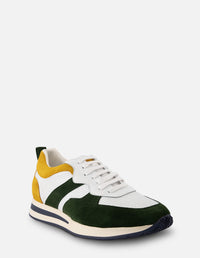 Tenis en piel ante color verde para hombre