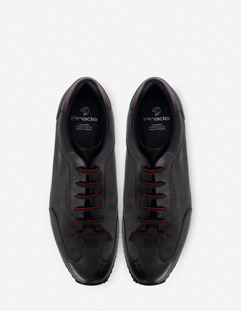 Tenis en piel color negro para hombre