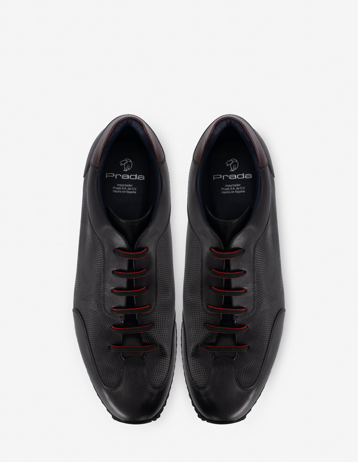 Tenis en piel color negro para hombre