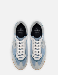 Tenis en textil y piel ante color azul para hombre