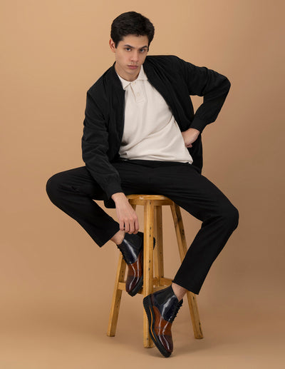 Botin de cordones en piel florantik multicolor con detalle en picado maria y ensombrecidos para hombre