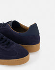 Sneaker en piel ante color azul marino para hombre