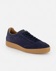 Sneaker en piel ante color azul marino para hombre