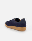 Sneaker en piel ante color azul marino para hombre