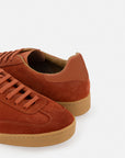 Sneaker en piel ante color naranja para hombre