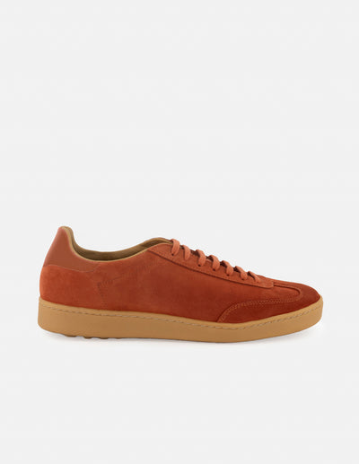 Sneaker en piel ante color naranja para hombre