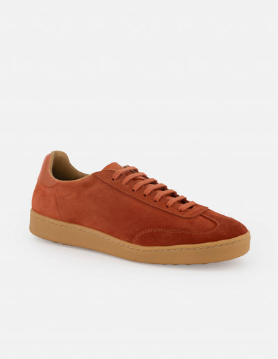 Sneaker en piel ante color naranja para hombre