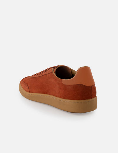 Sneaker en piel ante color naranja para hombre