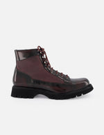 Botín de cordones en piel florantik color vino para hombre
