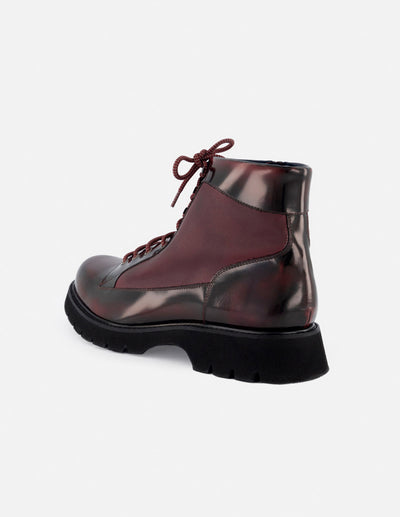 Botín de cordones en piel florantik color vino para hombre