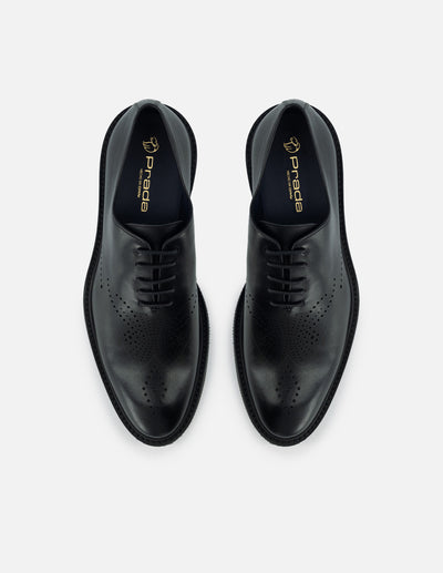 Oxford de piel con grabado tipo coco en color verde para hombre