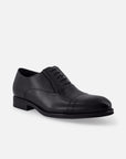 Zapato Oxford en piel napa color negro con puntera para hombre