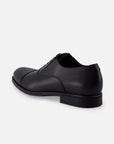 Zapato Oxford en piel napa color negro con puntera para hombre