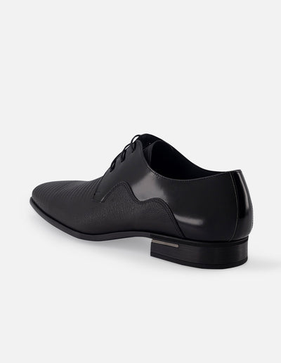 Blucher en piel florantik y gomato grabado color tornasol y suela de goma para hombre.