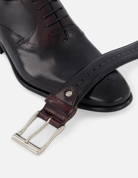 Oxford en piel florantik color negro para hombre