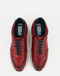 Deportivo +7 cm de altura en Piel Napa Pintada a Mano con Suela en Contraste