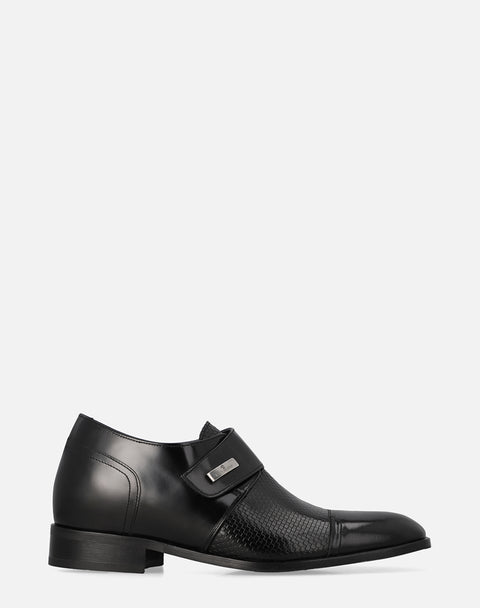 Monk color negro en piel de Flor antique