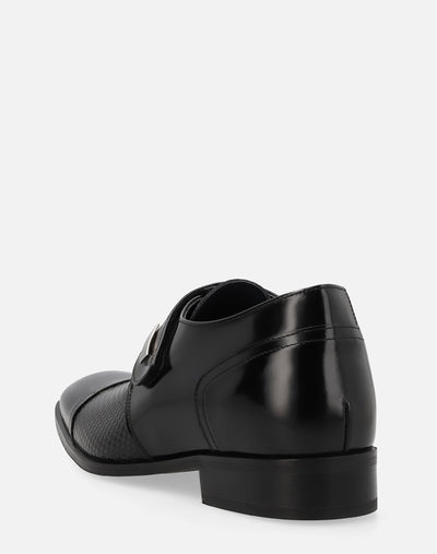 Monk color negro en piel de Flor antique