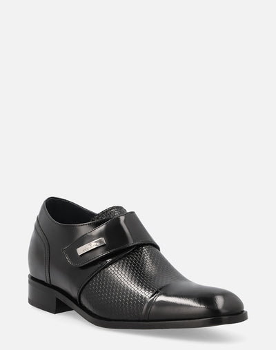 Monk color negro en piel de Flor antique