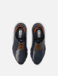 Blucher +7 cm de altura en piel color marino