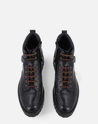 Bota de combate +SIE7E cm de altura color negro para hombre