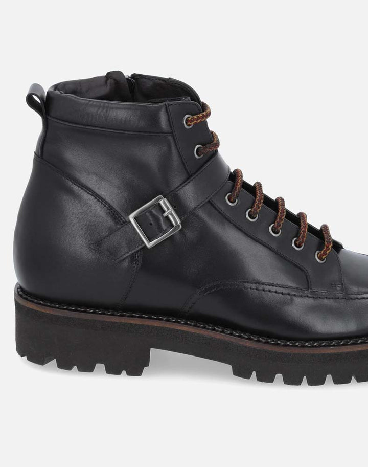 Bota de combate +SIE7E cm de altura color negro para hombre