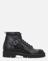Bota de combate +SIE7E cm de altura color negro para hombre