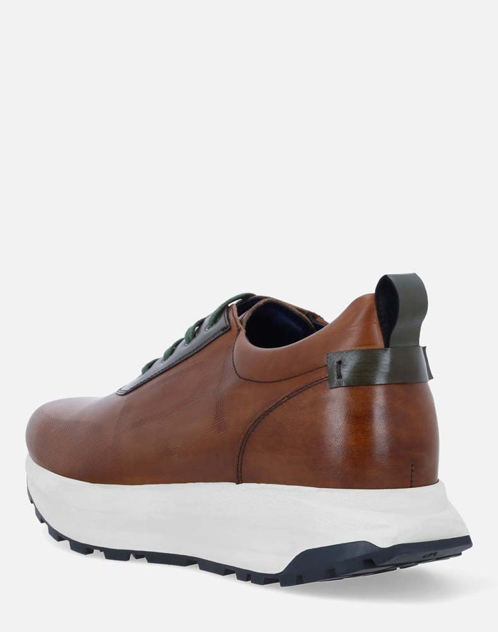 Tenis deportivo +SIE7E cuero con grabado Pd para hombre