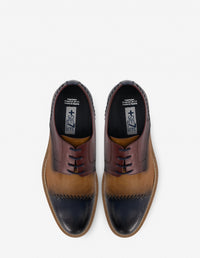 Blucher +7 cm de altura en piel napa multicolor para hombre