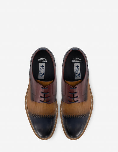 Blucher +7 cm de altura en piel napa multicolor para hombre